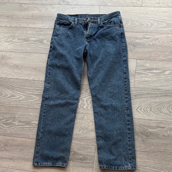 Men's Wranglers Dark Blue Straight Jeans - Picture 1 of 7